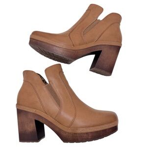 Korks Women's Brown Robin‎ Clog Heeled Booties Size 11